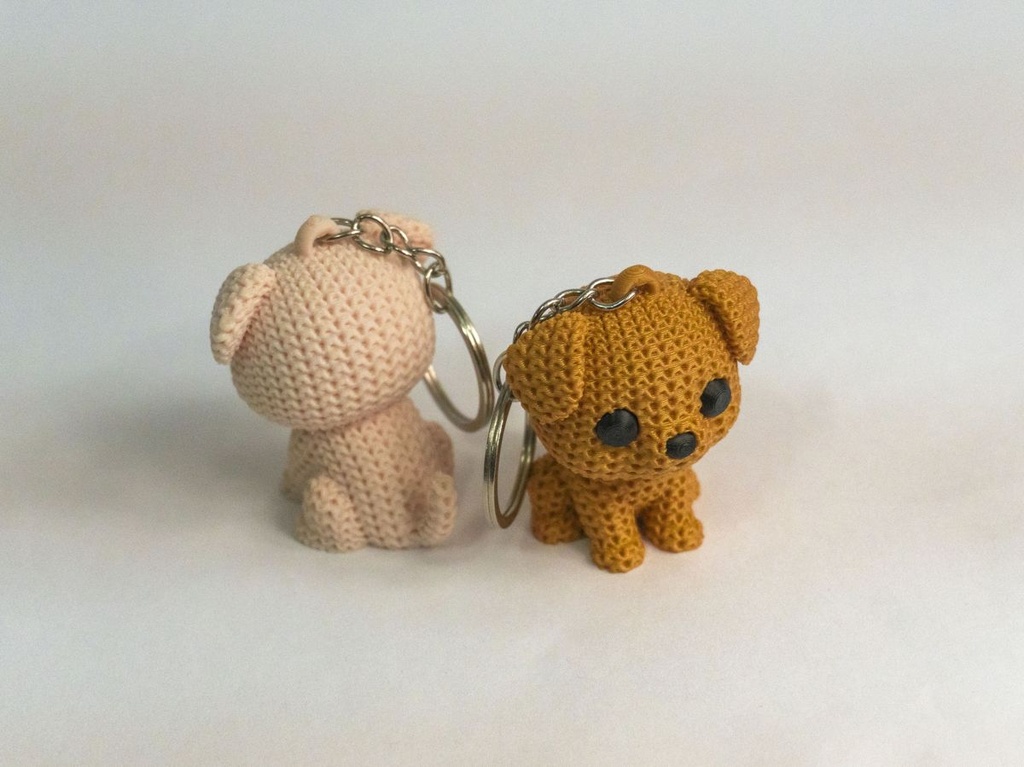 Porte-clés chiot effet tricot - 2