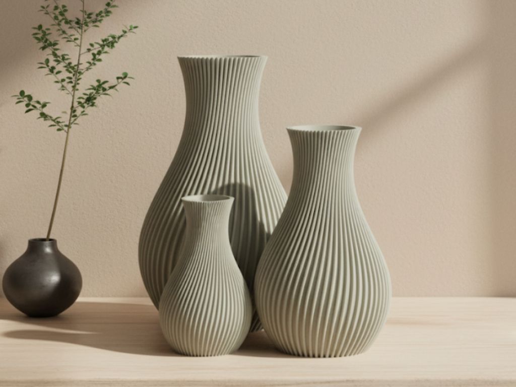 Vase nervuré style Japandi - 1