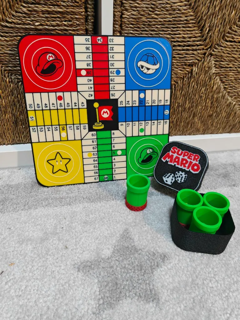 Super Mario Parchis Parcheesi Jeu de Plateau 3.webp