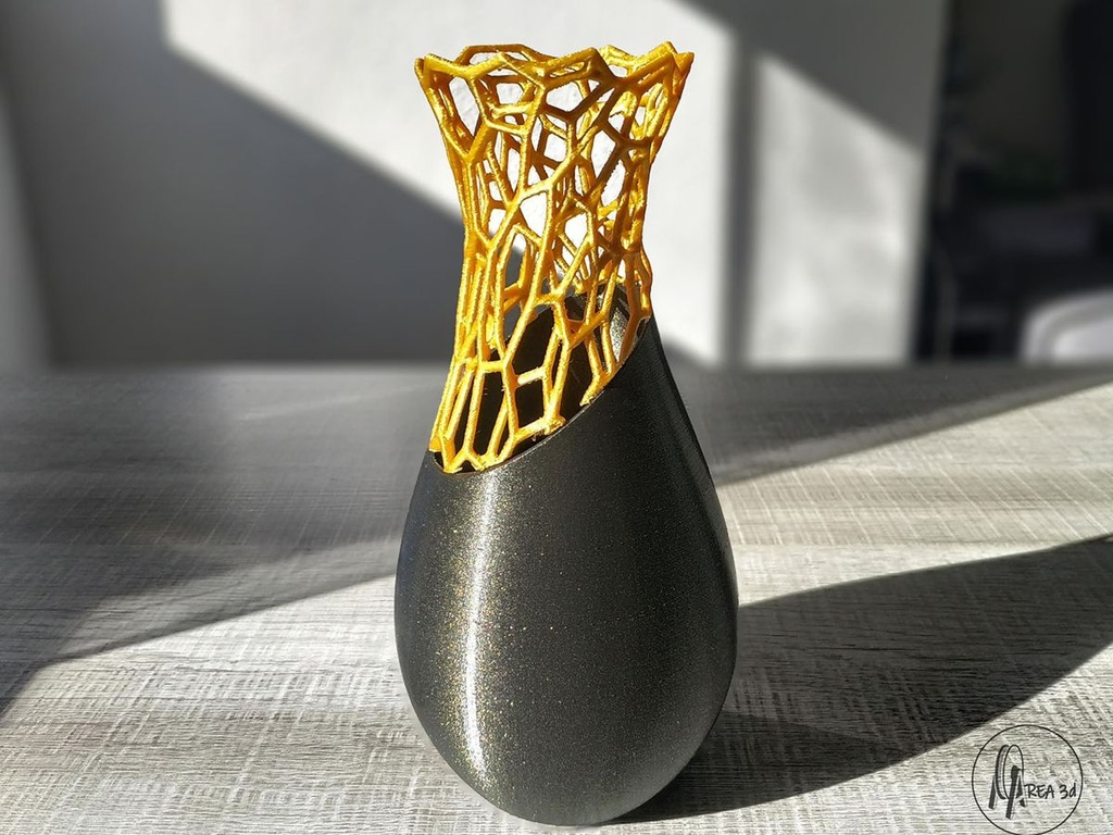Vase Voronoï ajouré minimaliste (Gris)