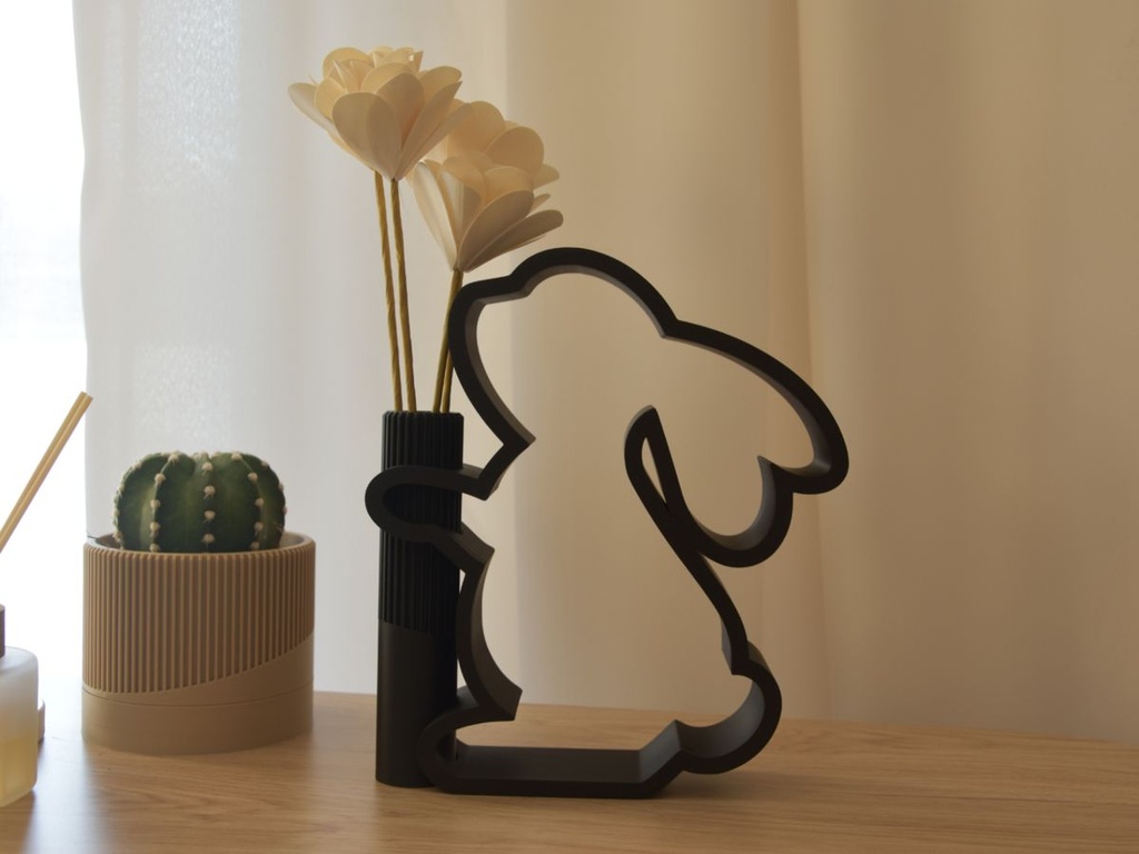 Vase lapin décoratif (Gris)