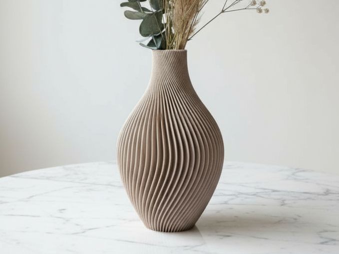 Vase olive en spirale (Gris)