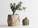 Pot de plante en papier froissé