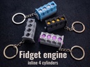 Lot de 3 Porte-clés Moteur Animé Antistress