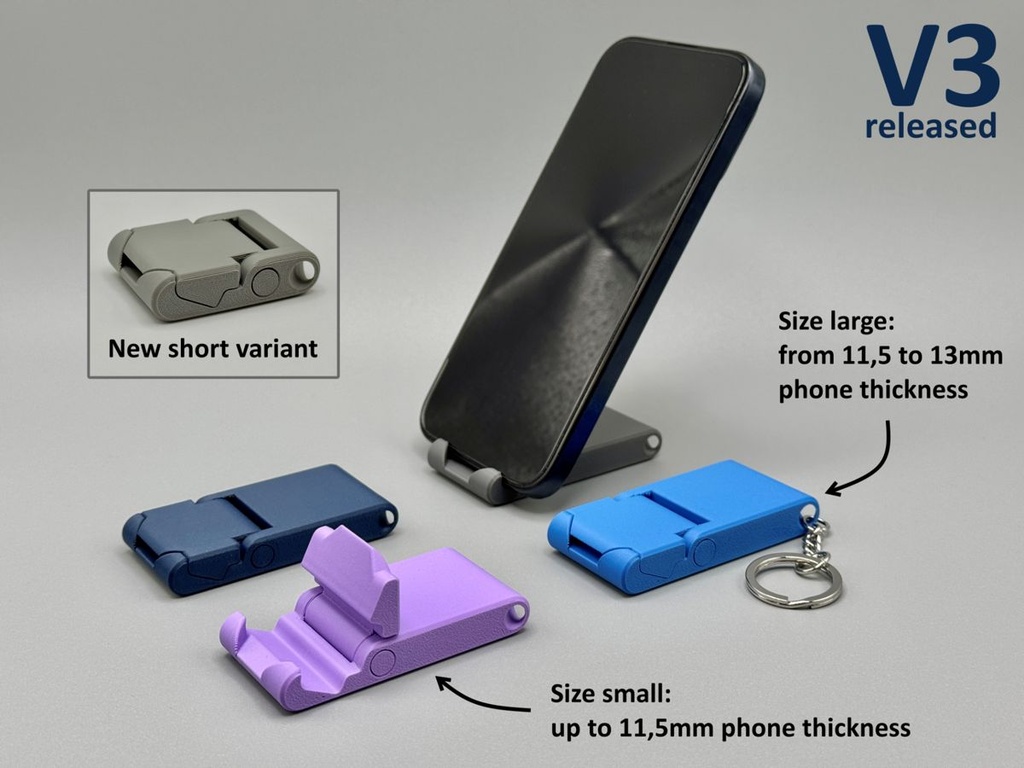 Support smartphone porte-clés pliable