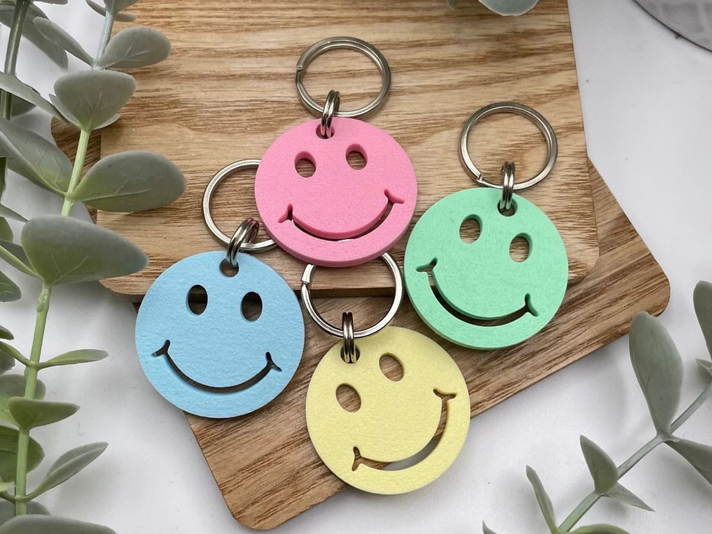 Lot de 5 Porte-clés Smiley Souriant