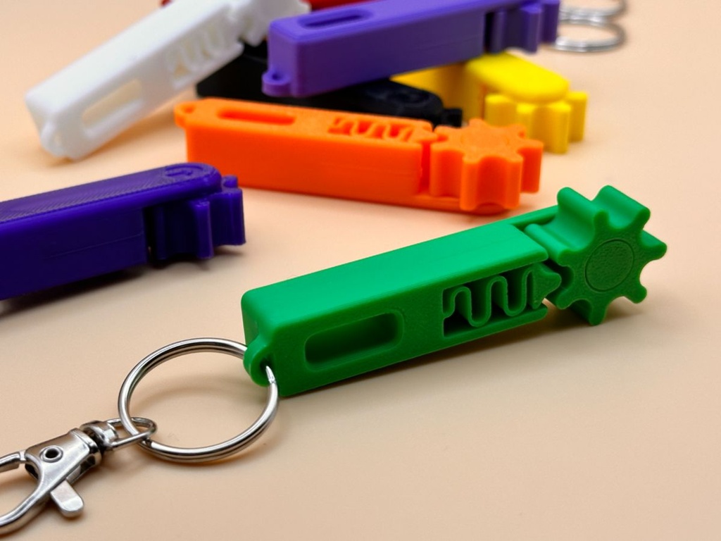 Lot de 3 Porte-clés engrenage anti-stress