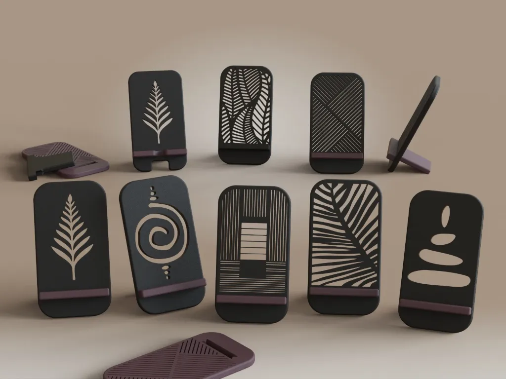 Collection de Supports Smartphone Décoratifs – 8 Motifs Nature & Géométrie