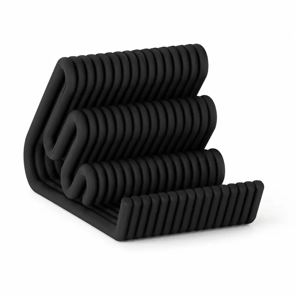 Support de téléphone moderne ondulé à plusieurs niveaux noir