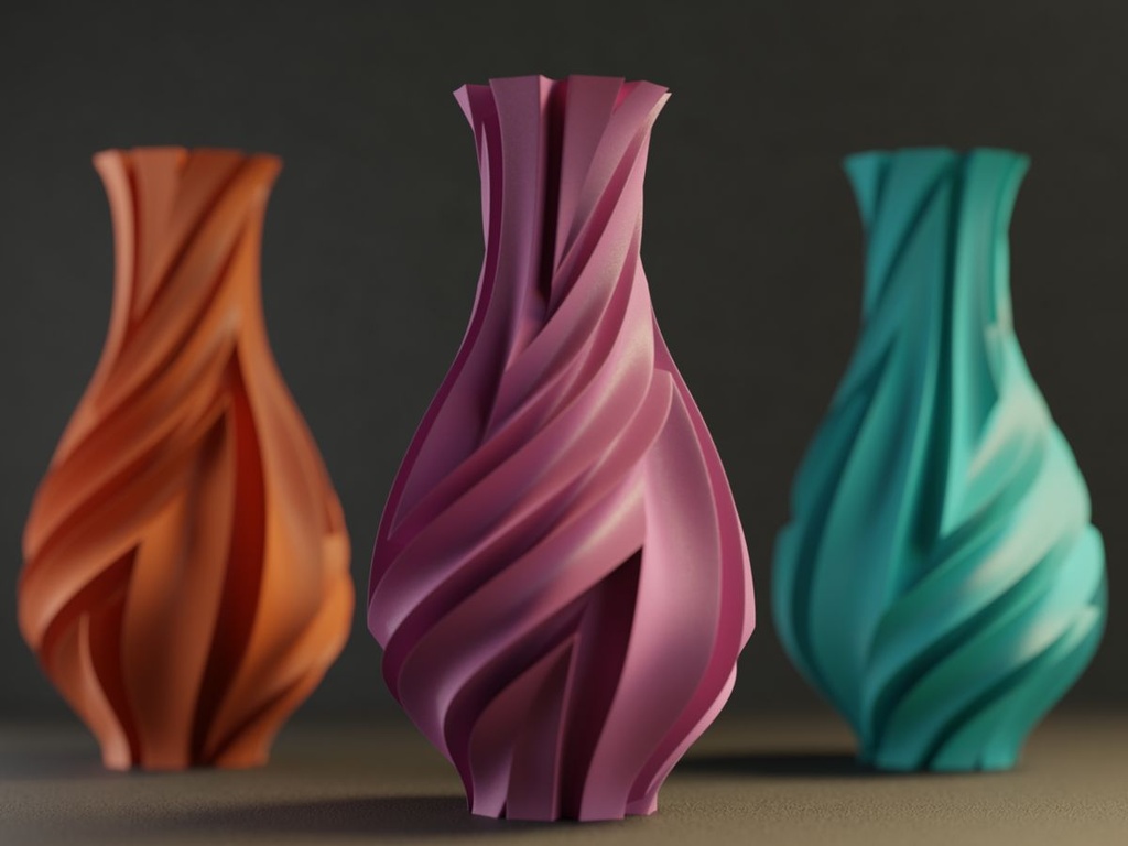 Vase spiralé moderne (Gris)