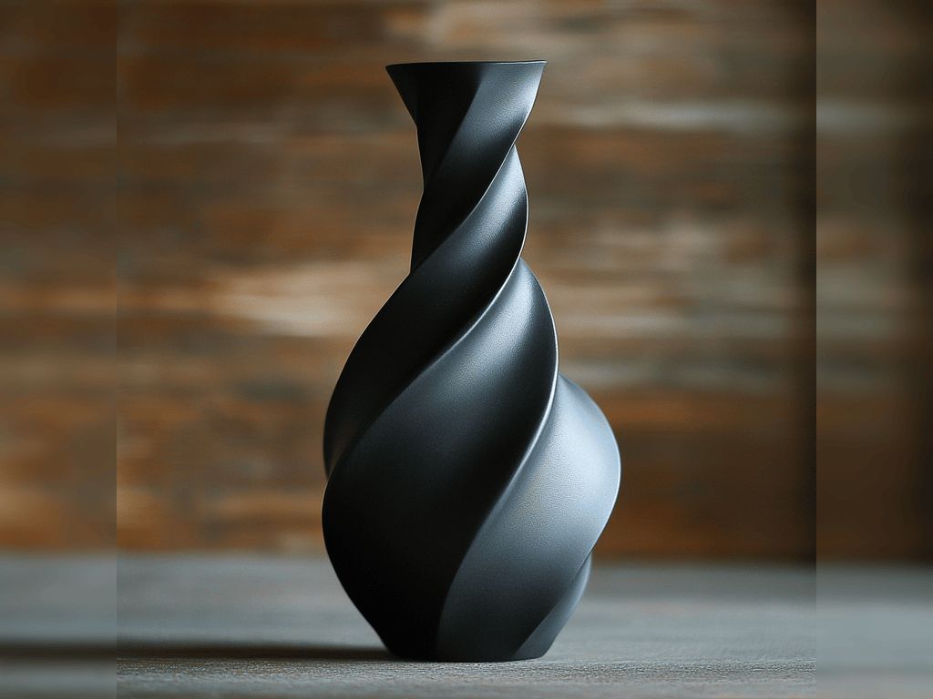 Vase torsadé contemporain (Gris)