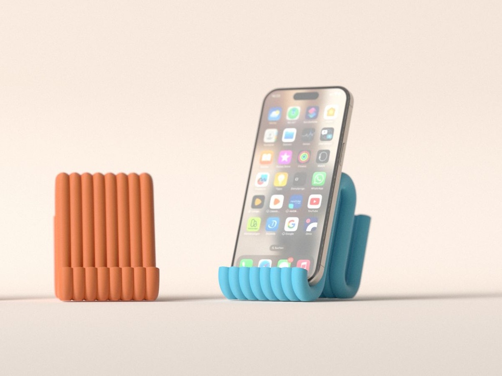 Support téléphone nervuré design (Gris)
