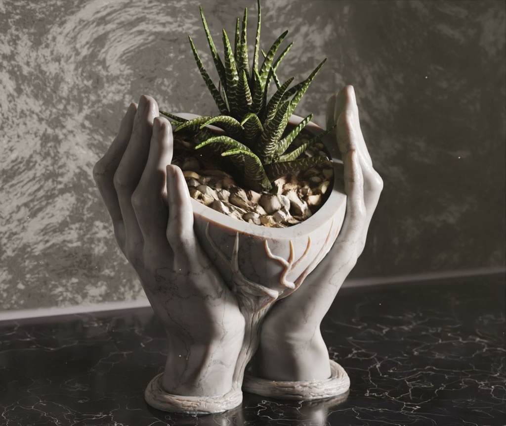 Vase mains en cœur (Gris)
