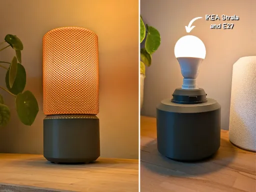 Lampe Texture Pointillée – Abat-jour Alvéolé Ambré sur Socle Anthracite