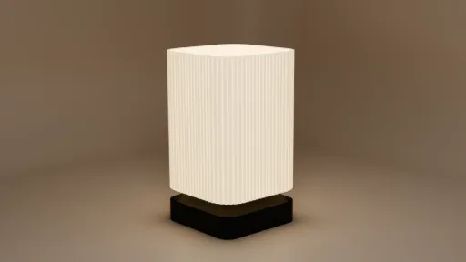 Lampe de Table Cannelée sur Socle Noir