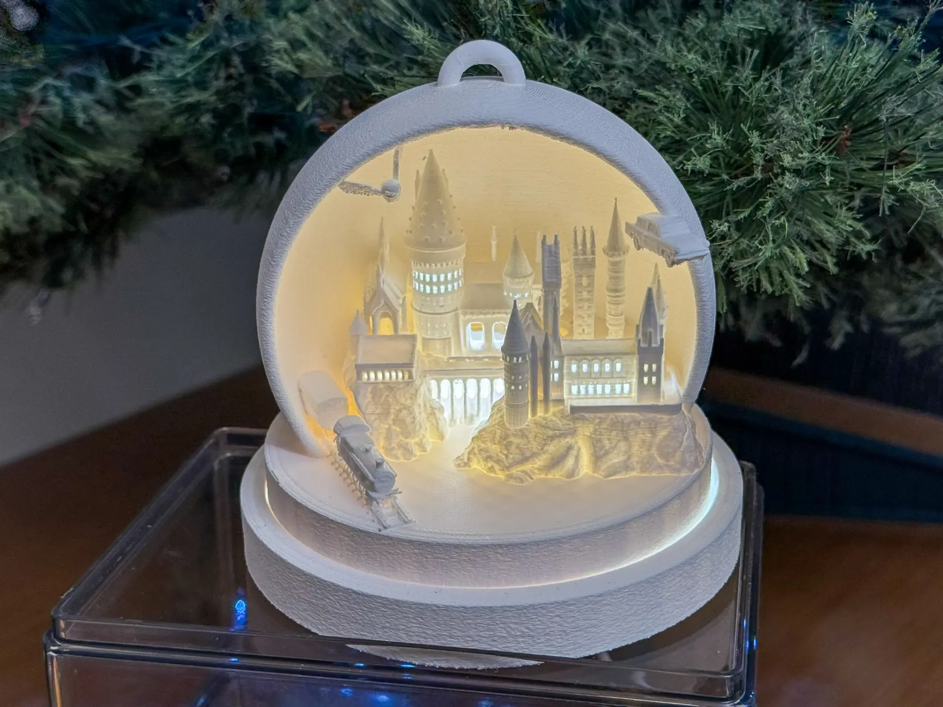 Boule à neige Poudlard, lampe chauffe-plat/LED