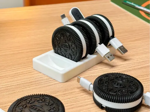 Enrouleur de Câble Biscuit – Range-Câble Oreo avec Support