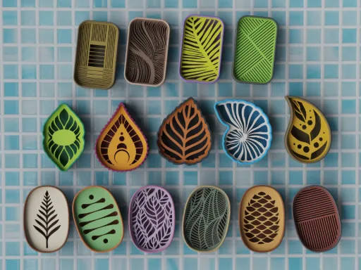 Collection Porte-Savon & Porte-Éponge Gravés – 14 Motifs Nature & Design